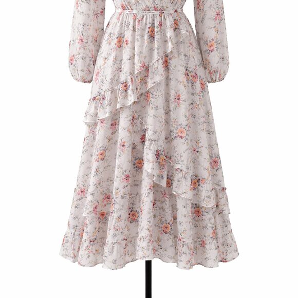 NWOT New York & Company Eva Mendes White Floral Dress Size L - Picture 4 of 12